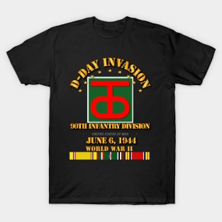 90th Infantry Div - D Day w Svc Ribbons T-Shirt